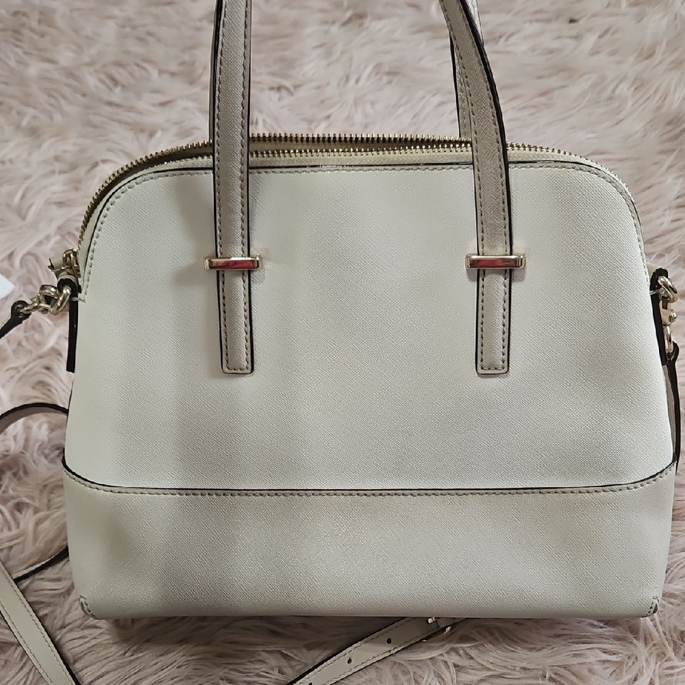 kate spade Cream Dome Satchel with Gold-Tone Accents - Picture 6 of 7